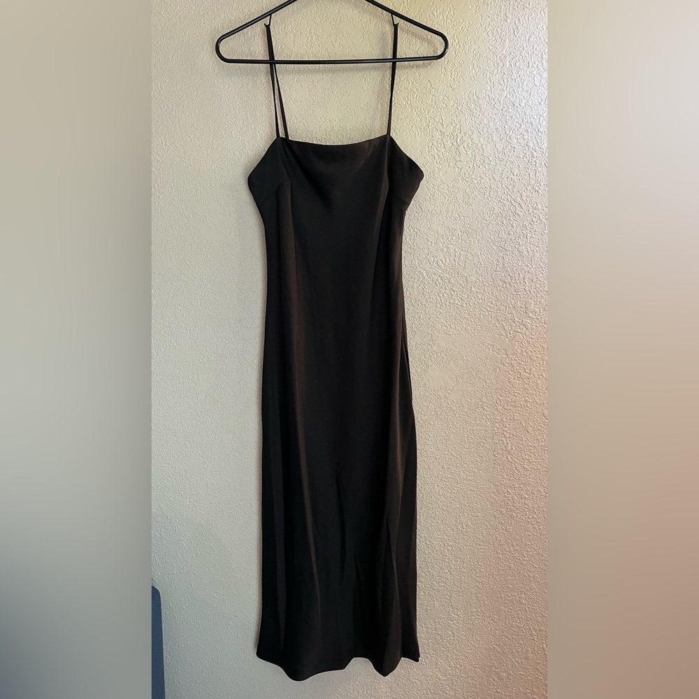Black satin dress